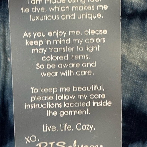 PJ Salvage Tie Dye 100% Cotton Raw Hem Lounge Pajama Sleep Pants - Navy - Small - Picture 8 of 10